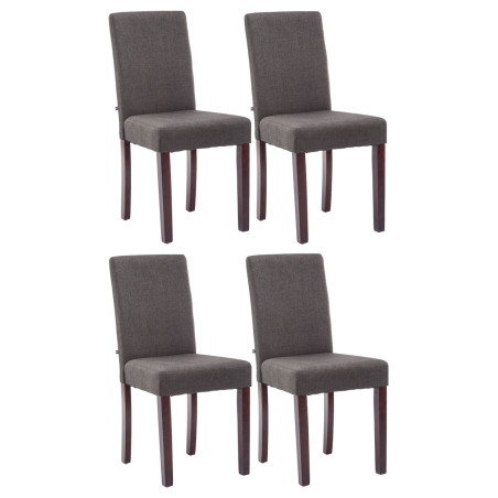 Ensemble de 4 chaises de salle à manger Ina, tissu cappuccino gris foncé