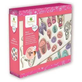 Coffret de création de bijoux en plastique fou - SYCOMORE - Corail, vert d'eau, rose, violet, blanc