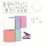 Coffret de création de bijoux en plastique fou - SYCOMORE - Corail, vert d'eau, rose, violet, blanc