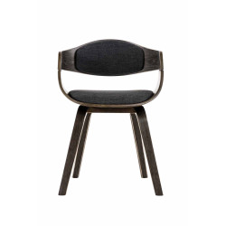 Chaise visiteur Kingston en tissu gris/gris foncé