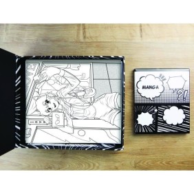 Coffret créatif manga fille - Sycomore - 10 papiers layout imprimés avec 8 marqueurs