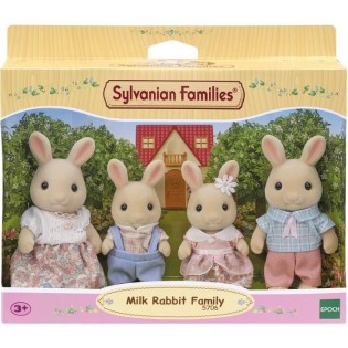 Poupée - SYLVANIAN FAMILIES - La famille Lapin Creme - Articulée et habillée avec soin