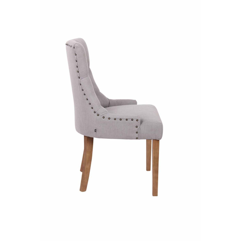 Chaise de salle à manger Aberdeen en tissu gris clair antique