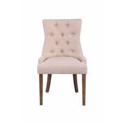 Chaise de salle à manger Aberdeen en tissu crème clair antique