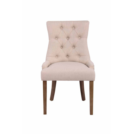 Chaise de salle à manger Aberdeen en tissu crème clair antique