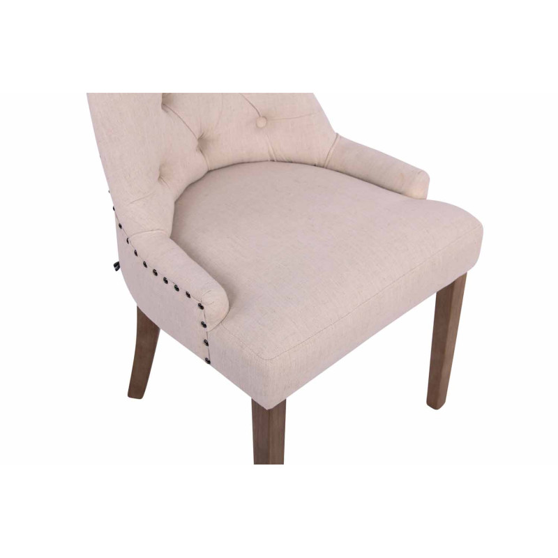 Chaise de salle à manger Aberdeen en tissu crème clair antique
