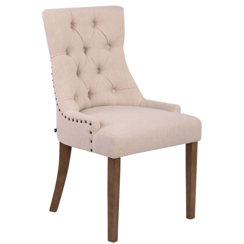 Chaise de salle à manger Aberdeen en tissu crème clair antique