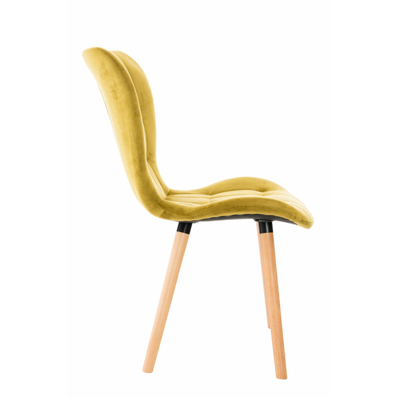Chaise Elda en velours jaune
