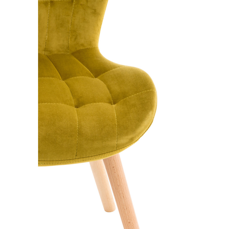 Chaise Elda en velours jaune
