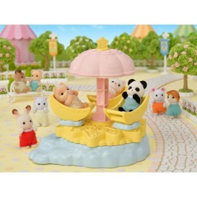 Figurines miniatures - SYLVANIAN FAMILIES - Le carrousel étoilé avec bébé panda