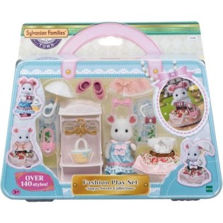 Figurines miniatures - SYLVANIAN FAMILIES - 5540 - La valisette de mode et grande soeur souris marshmallow