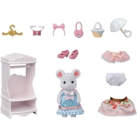 Figurines miniatures - SYLVANIAN FAMILIES - 5540 - La valisette de mode et grande soeur souris marshmallow