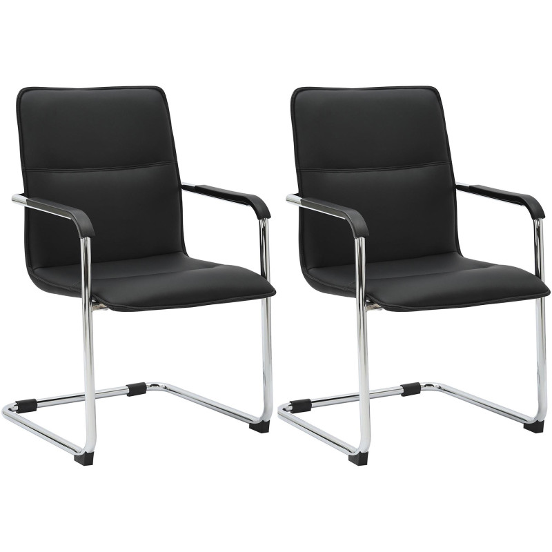 Ensemble de 2 chaises visiteurs Seattle, noires
