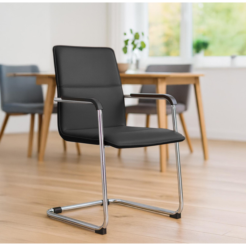 Lot de 2 chaises visiteurs Seattle noires