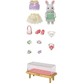 Figurines miniatures - SYLVANIAN FAMILIES - 5647 - La valisette de mode et grande soeur Lapin neige