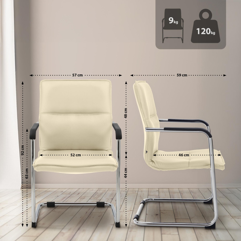 Ensemble de 2 chaises visiteurs couleur crème Seattle