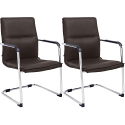 Ensemble de 2 chaises visiteurs Seattle, marron