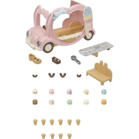 Le marchand de glace ambulant - SYLVANIAN FAMILIES - 5651 - Extérieur - Rose - A partir de 3 ans