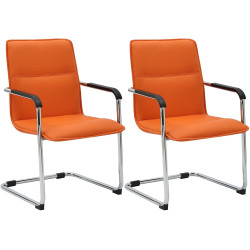 Lot de 2 chaises visiteurs Seattle orange