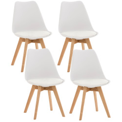 Ensemble de 4 chaises Linares en blanc