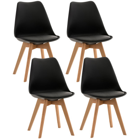 Ensemble de 4 chaises Linares en noir