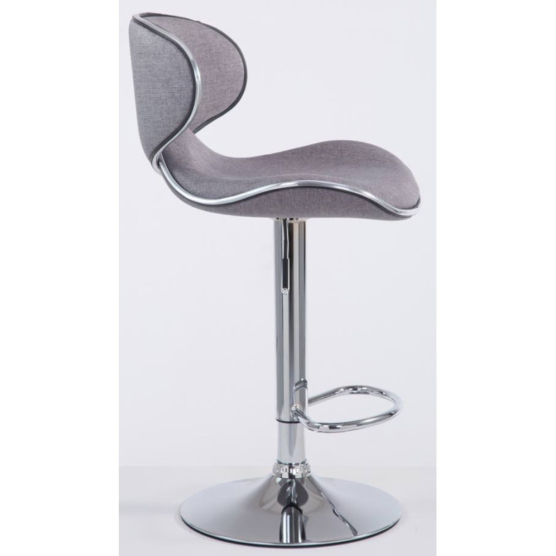 Lot de 2 tabourets de bar Las Vegas V2 tissu chromé gris clair