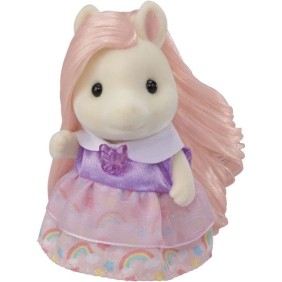 Coiffeuse Fille Poney - SYLVANIAN FAMILIES - Joy aux cheveux roses - Accessoires de coiffure inclus