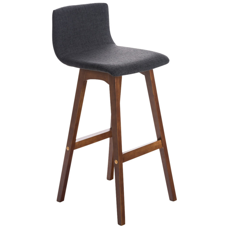 Lot de 2 tabourets de bar Taunus en tissu noyer gris foncé