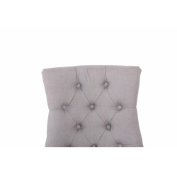 Lot de 2 chaises de salle à manger Aberdeen en tissu gris clair antique