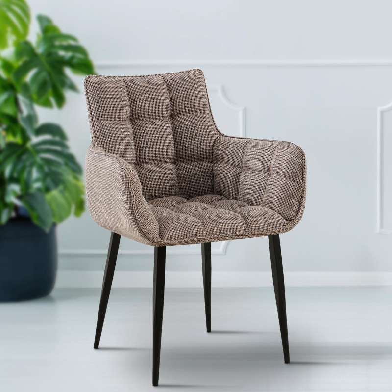 Chaise Tirana tissu noir terra marron