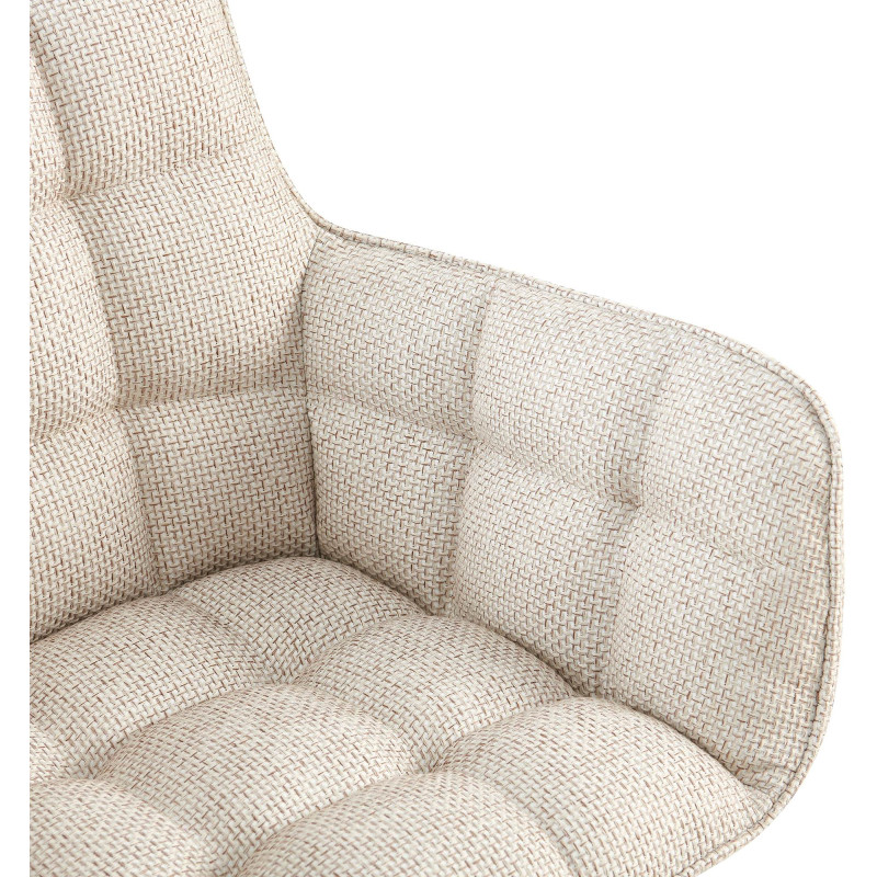 Chaise Tirana tissu noir ivoire