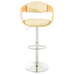 Lot de 2 tabourets de bar Kingston C en simili cuir nature/crème