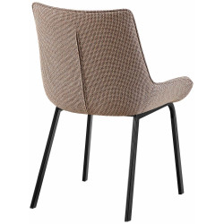 Chaise Saranda en tissu noir terra marron