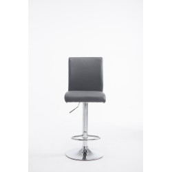 Lot de 2 tabourets de bar Cologne simili cuir chromé gris