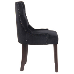 Chaise de salle à manger Aberdeen en velours noir antique