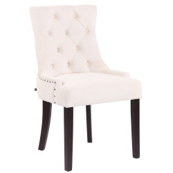 Chaise de salle à manger Aberdeen en velours crème antique