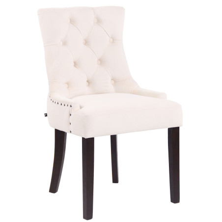 Chaise de salle à manger Aberdeen, velours, crème antique