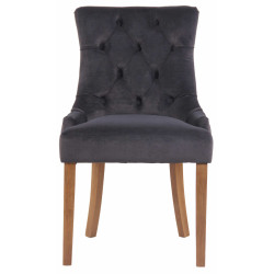 Chaise de salle à manger Aberdeen en velours antique gris clair foncé