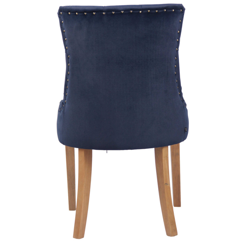 Chaise de salle à manger Aberdeen en velours bleu clair antique