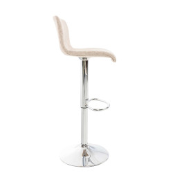 Lot de 2 tabourets de bar Hoover tissu chromé crème