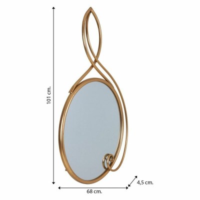 Miroir mural Alexandra House Living Or verre Fer Bois MDF 101 x 4 x 68 cm