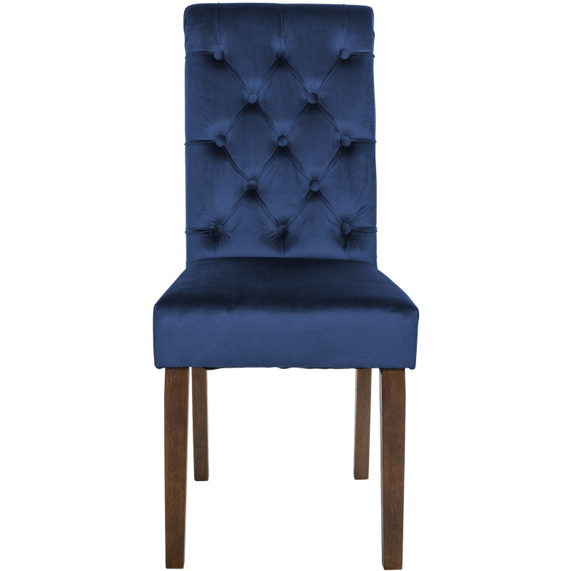 Chaise de salle à manger Lisburn en velours bleu