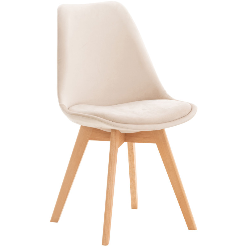 Fauteuil Linares, velours, beige