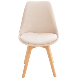 Fauteuil Linares, velours, beige
