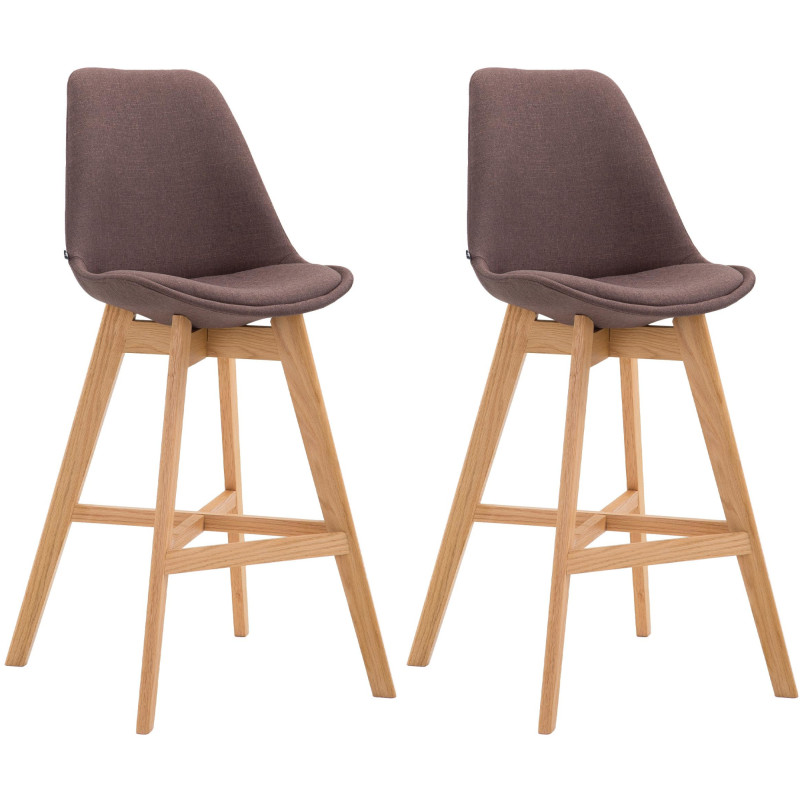 Lot de 2 tabourets de bar Cannes tissu natura brun