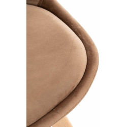 Chaise Linares en velours marron