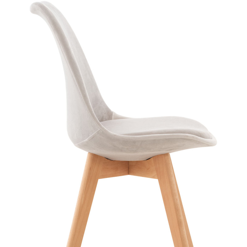 Fauteuil Linares, velours gris clair