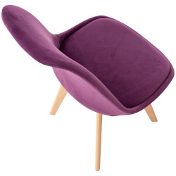 Fauteuil Linares, velours, violet