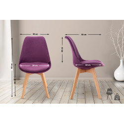 Fauteuil Linares, velours, violet