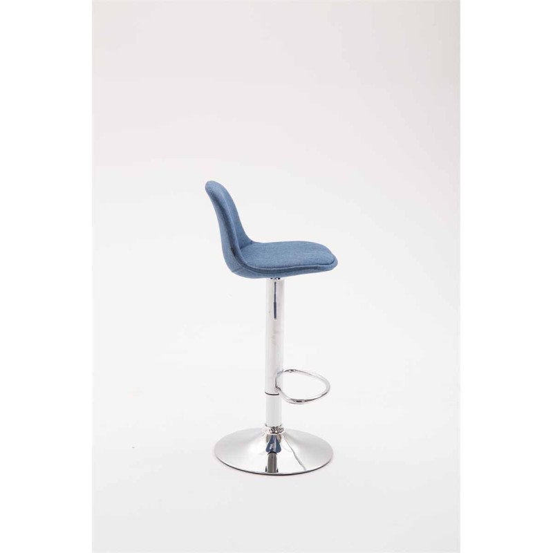 Lot de 2 tabourets de bar en tissu Kiel bleu